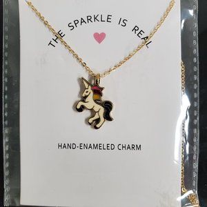 Gold plated unicorn necklace